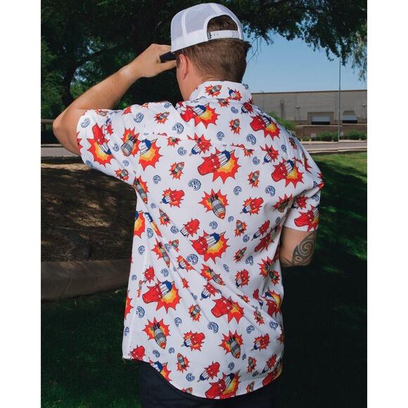 NWT Dixxon Flannel Co Party Button Up Shirts - Bombs Away - Men's Size Medium - Picture 6 of 6